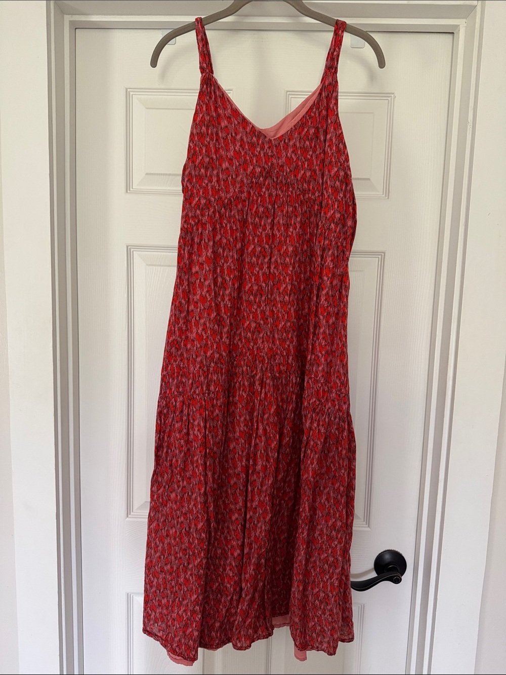 Joie Red Patterned Sleeveless Midi Dress